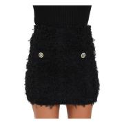 Fluffy Franje Korte Rok Pinko , Black , Dames