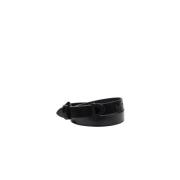 Zwarte Leren Riem Dondup , Black , Dames