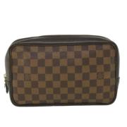 Pre-owned Canvas clutches Louis Vuitton Vintage , Brown , Dames