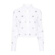 01 Overhemd Msgm , White , Dames