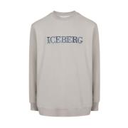 Sweatshirt met logo Iceberg , Gray , Heren
