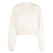 Licht Beige Alpaca Wol Trui Jacquemus , Beige , Dames