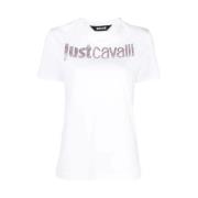 T-shirt met Kristallen Versiering Just Cavalli , White , Dames