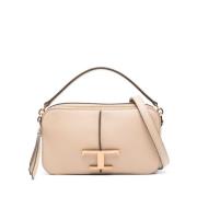 Beige Leren Tas met Korrelige Textuur Tod's , Beige , Dames