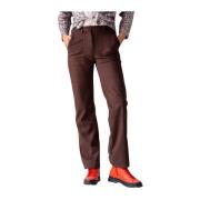 Bruine Suede-effect Broek Beatrice .b , Brown , Dames