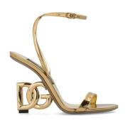 Leren sandalen met hak Dolce & Gabbana , Yellow , Dames