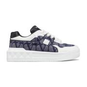 Blauwe Sneakers met Iconographe Jacquard Stof Valentino Garavani , Blu...