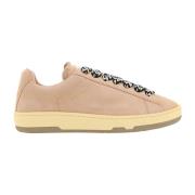 Roze Leren Sneakers met Suède Detail Lanvin , Pink , Dames