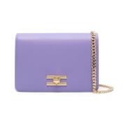 Paarse Schoudertas met Korrelige Textuur Elisabetta Franchi , Purple ,...