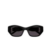 Dames Cateye Zonnebril met Acetaat Frame Balenciaga , Black , Dames