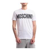 Biologisch katoenen Jersey T-shirt Moschino , White , Heren