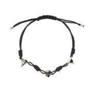 Iconisch Metalen Skull Stoffen Armband Alexander McQueen , Black , Her...