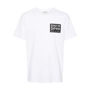 Logo Print Crew Neck T-shirts en Polos Dondup , White , Heren