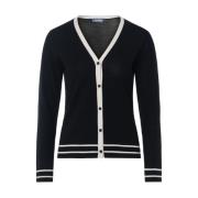 Semele Wol Cardigan in Zwart en Ivoor Max Mara , Black , Dames