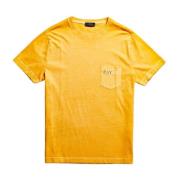 Katoenen T-shirt Fay , Yellow , Heren