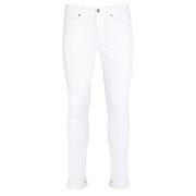 Witte Skinny Fit Katoenen Denim Jeans Dondup , White , Heren