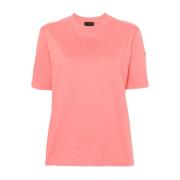 T-Shirt met reliëf logo Moncler , Pink , Dames