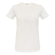 Tijdloos Wit T-Shirt met Bloemenborduursel Max Mara , White , Dames