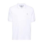 Witte T-shirts Polos voor Heren Brunello Cucinelli , White , Heren