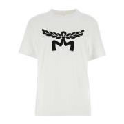 Witte katoenen T-shirt MCM , White , Dames