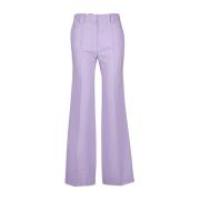 Gestructureerde wollen rechte broek Victoria Beckham , Purple , Dames
