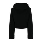 Zwarte hoodie met gewatteerde schouders Saint Laurent , Black , Dames