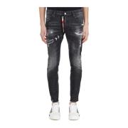 Slim-Fit Skater Jeans in Zwarte Wassing Dsquared2 , Black , Heren