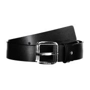 Stijlvolle Leren Riem voor Heren Calvin Klein , Black , Heren