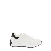 Witte Lage Sneakers met Logotabblad Alexander McQueen , White , Heren