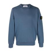 Blauwe Patch Sweatshirt Stone Island , Blue , Heren