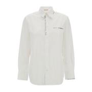 Klassiek Wit Overhemd met Logo Print Marni , White , Dames