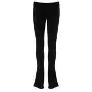 Uitlopende Viscose Rib Legging Barrow , Black , Dames