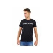 Heren T-shirt van 100% katoen Calvin Klein , Black , Heren