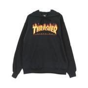 Flame hoodie Thrasher , Black , Heren