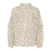 Florrapw Bl Blouse - Dusky Green Stencil Flower Part Two , Multicolor ...