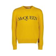 Logo Sweatshirt Alexander McQueen , Yellow , Heren