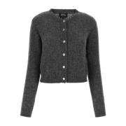 Milo Cardigan van houtskool alpaca blend A.p.c. , Gray , Dames