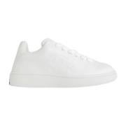 Witte Leren Box Sneakers Burberry , White , Heren