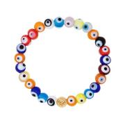Wristband with Evil Eye Glass Beads Nialaya , Multicolor , Heren