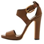 Pre-owned Leather sandals Gucci Vintage , Brown , Dames