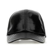 Zwarte Vinyl Baseballpet Courrèges , Black , Heren