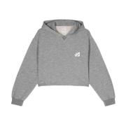 Flocked Cropped Hoodie Autry , Gray , Dames