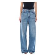 Denim Jeans met V Gouden Detail Valentino Garavani , Blue , Dames