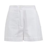 Katoenen shorts met elastische taille Ottod'Ame , White , Dames