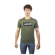 Heren Katoenen T-Shirt Levi's , Green , Heren