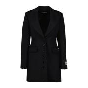 Lange V-hals Blazer Dolce & Gabbana , Black , Dames