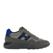 Grijze Sneakers met Suède en Leren Details Hogan , Gray , Heren