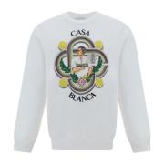 Witte Katoenen Sweatshirt met Logo Detail Casablanca , White , Dames