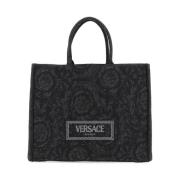 Italiaanse Shopper Tas Versace , Black , Heren