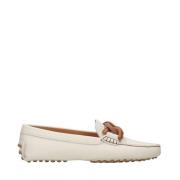 Leren Moccasin met Grommets Tod's , White , Dames